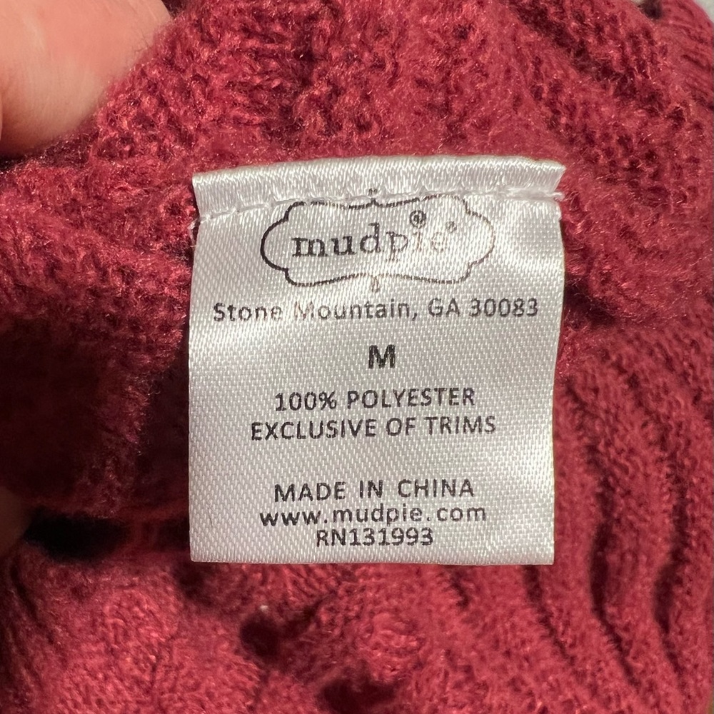 Mud Pie Ruffle Shoulder Raspberry Pink Sweater - Picture 4 of 5